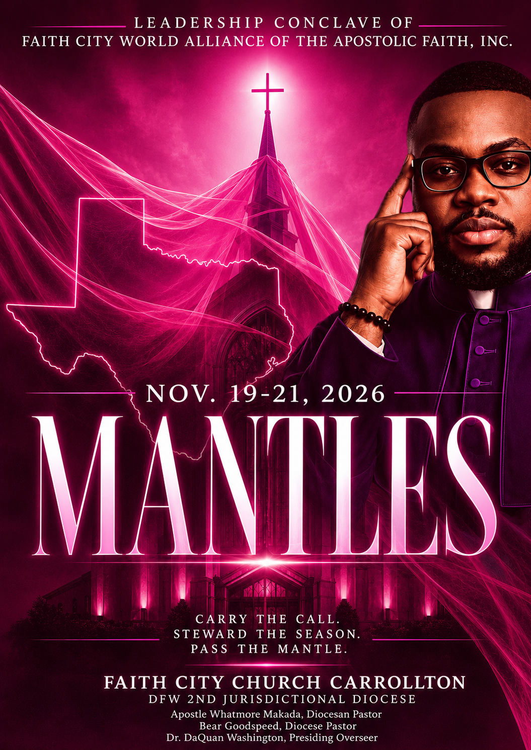 Mantles — Leadership Conclave of Faith City World Alliance of the Apostolic Faith, Inc., November 19–21, 2026 at Faith City Church Carrollton